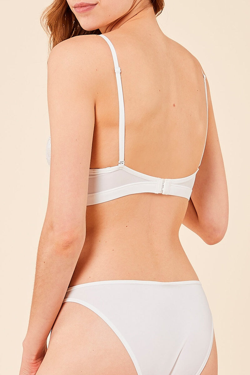 Soutien-gorge triangle Ginko sans armatures en dentelle coloris écru