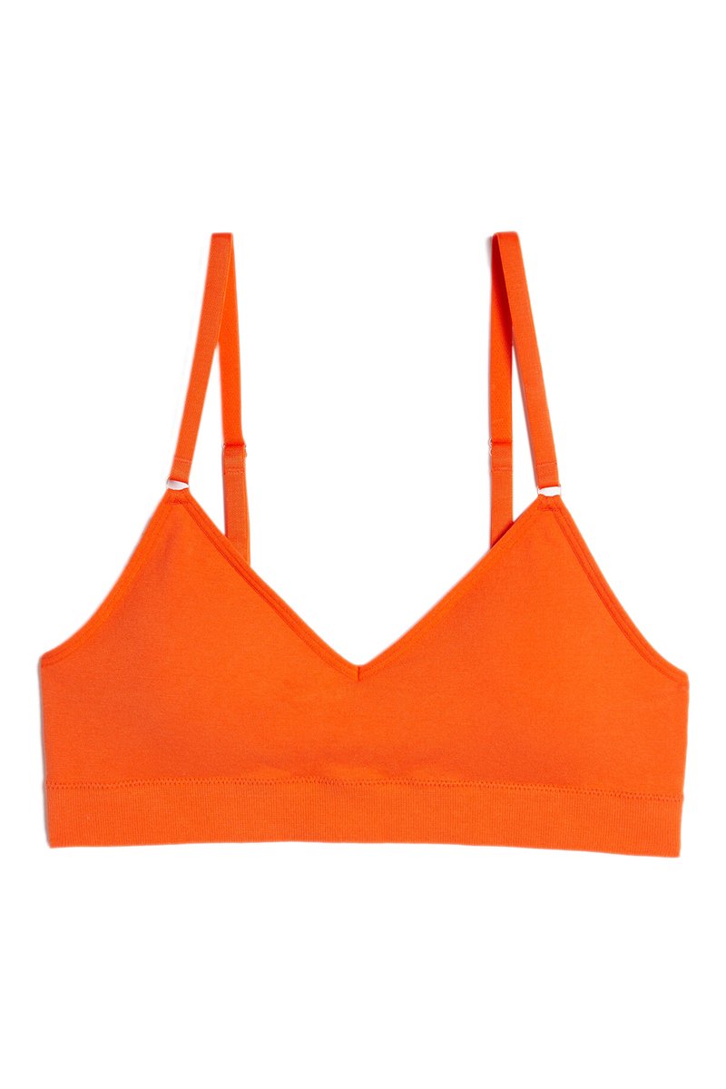Brassière sans armatures Amande coloris orange vif confortable