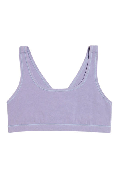 Brassière confortable mauve en coton doux pour un maintien léger