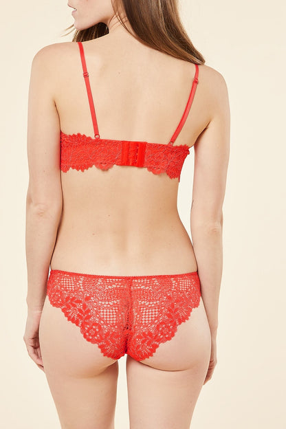 Culotte Success en Dentelle Rouge avec Nœud Satiné Élégante