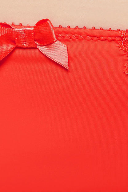 Culotte Success en Dentelle Rouge avec Nœud Satiné Élégante