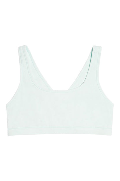 Brassière sans armatures en coton doux coloris vert d'eau