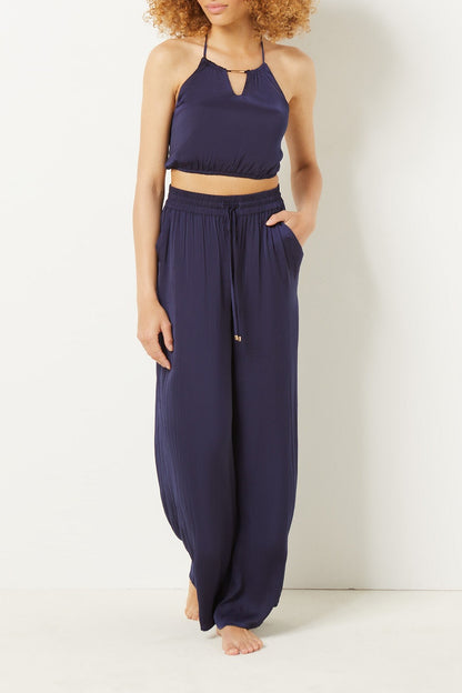 Top Chic Amalfi Cheeta Bleu Nuit à Col Halter