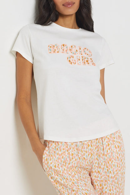 T-shirt de pyjama Peewee Spe blanc 100% coton confortable