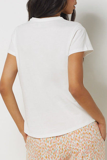 T-shirt de pyjama Peewee Spe blanc 100% coton confortable