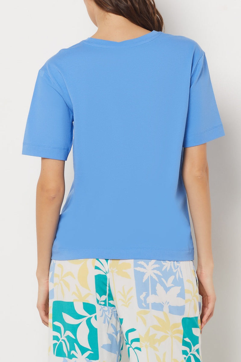 T-shirt de pyjama bleu Gabspe confortable en pur coton doux