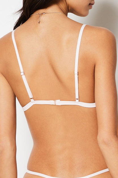 Soutien-gorge triangle rose Divine sans armatures avec motifs relief