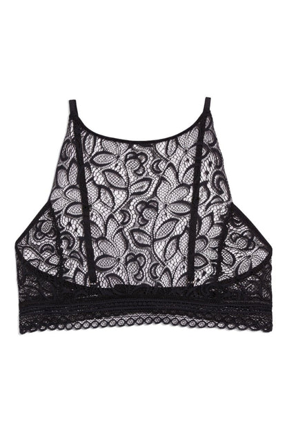 Brassière Tulipe Noire en Dentelle Fine sans Armatures Confort