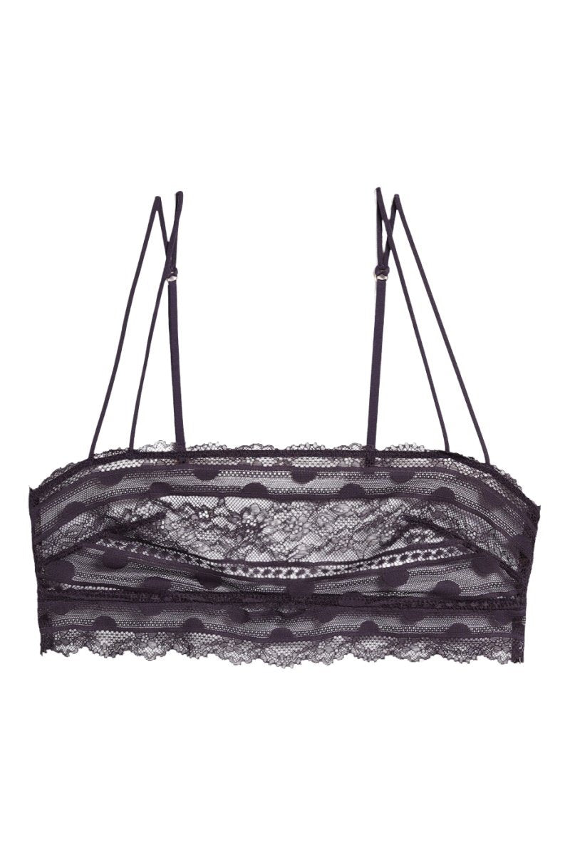 Bandeau en dentelle Arty bleu marine sans armatures confortable