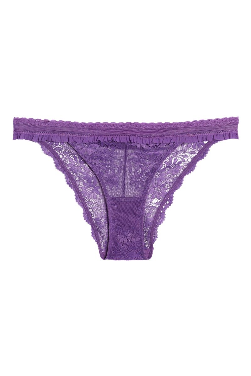 Culotte en dentelle Rythme violette avec taille élastique volantée