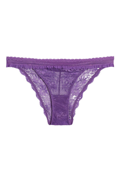 Culotte en dentelle Rythme violette avec taille élastique volantée