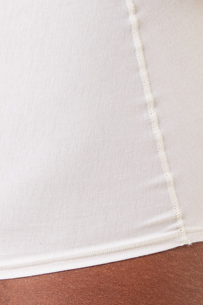 Culotte douce en coton stretch coloris écru avec taille élastique