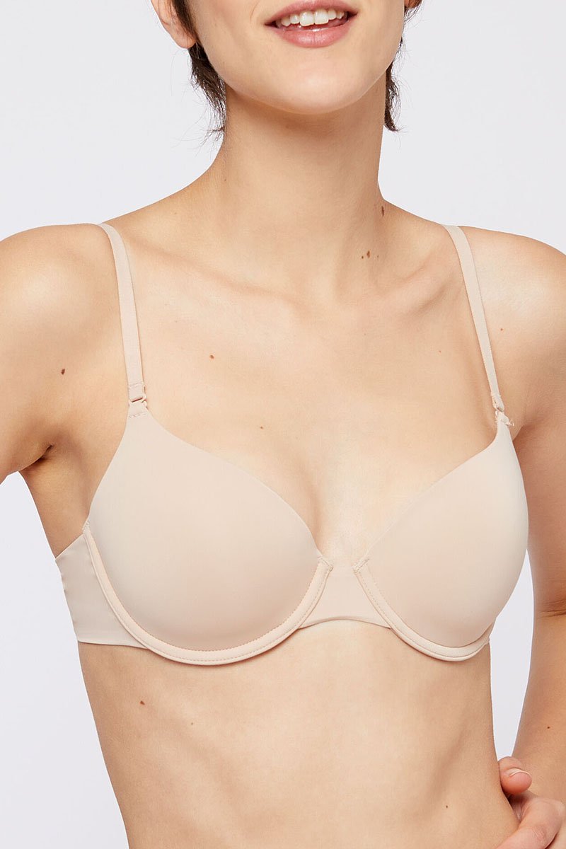 Soutien-gorge Balconnet Pure Fit Beige avec Armatures et Bonnets Moulés